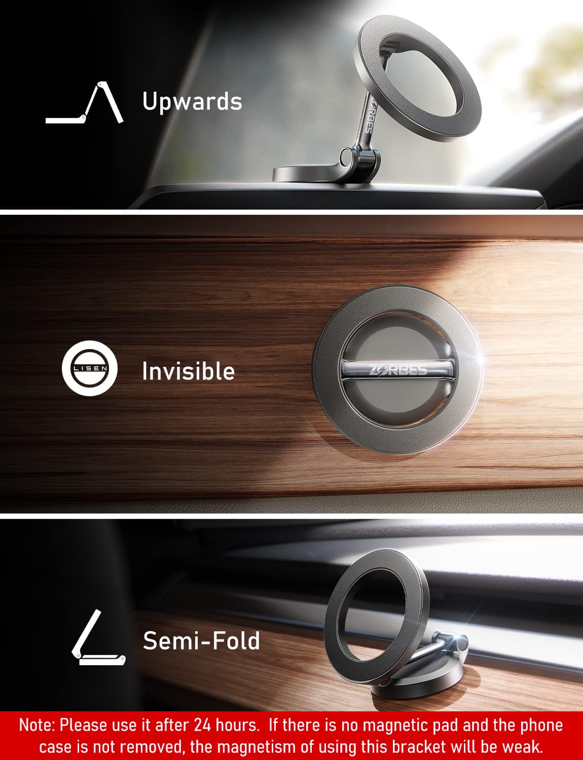 Serplex Mag-Safe Car Phone Mount & Stand, 360° Rotatable Magnetic Holder for iPhone 15/14/13/12 - Strong Magnet, Hands-Free GPS, Zinc Alloy Design, Easy Self-Adhesive Installation for Office Kitchen Bedroom Serplex Mag-Safe Car Phone Mount & Stand, 360° Rotatable Magnetic Holder for iPhone 15/14/13/12 - Strong Magnet, Hands-Free GPS, Zinc Alloy Design, Easy Self-Adhesive Installation for Office Kitchen Bedroom
